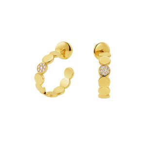 Серьги из желтого золота 585 пробы с бриллиантами